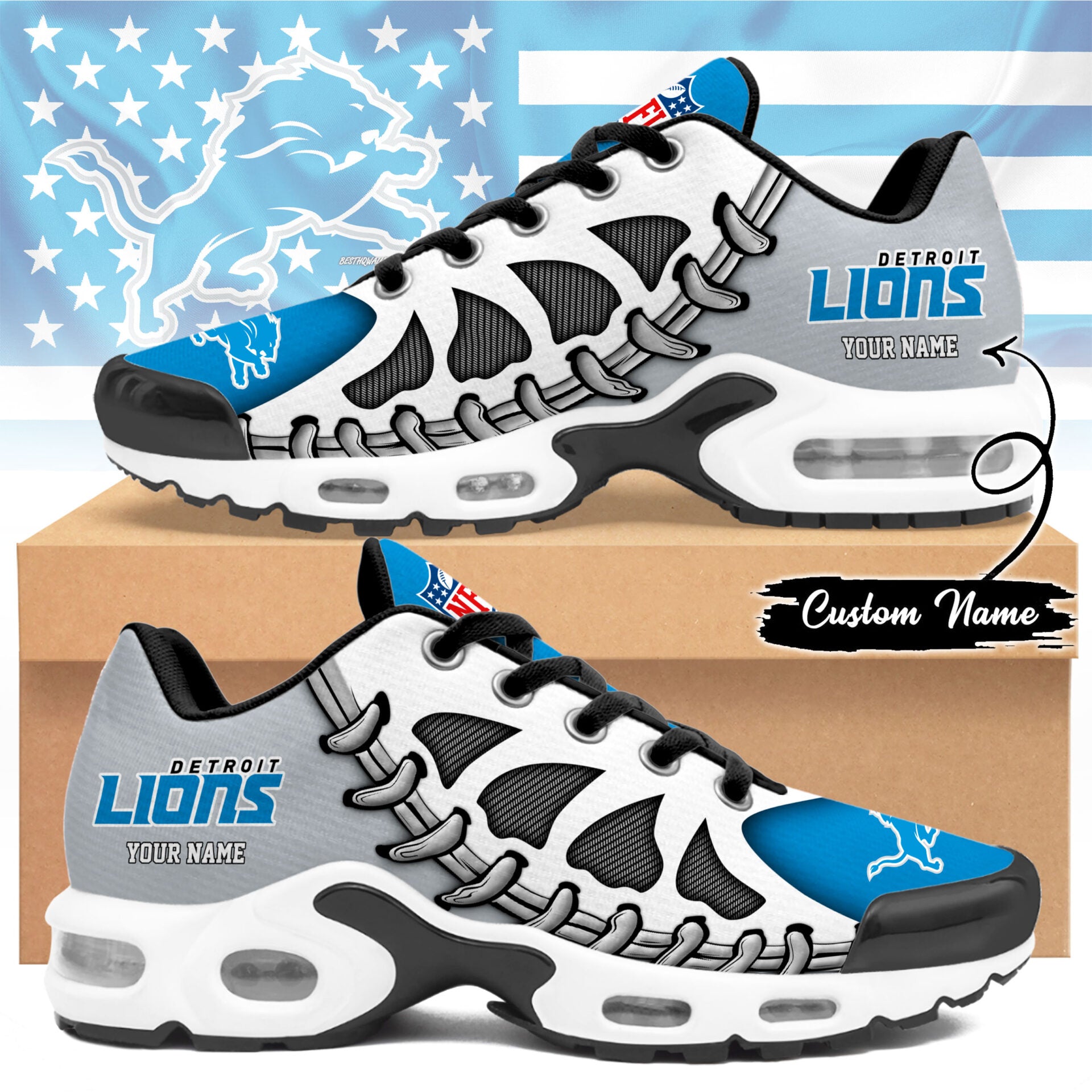 Ideafootwear Detroit Lions TN Shoes Sneakers For Men And Women