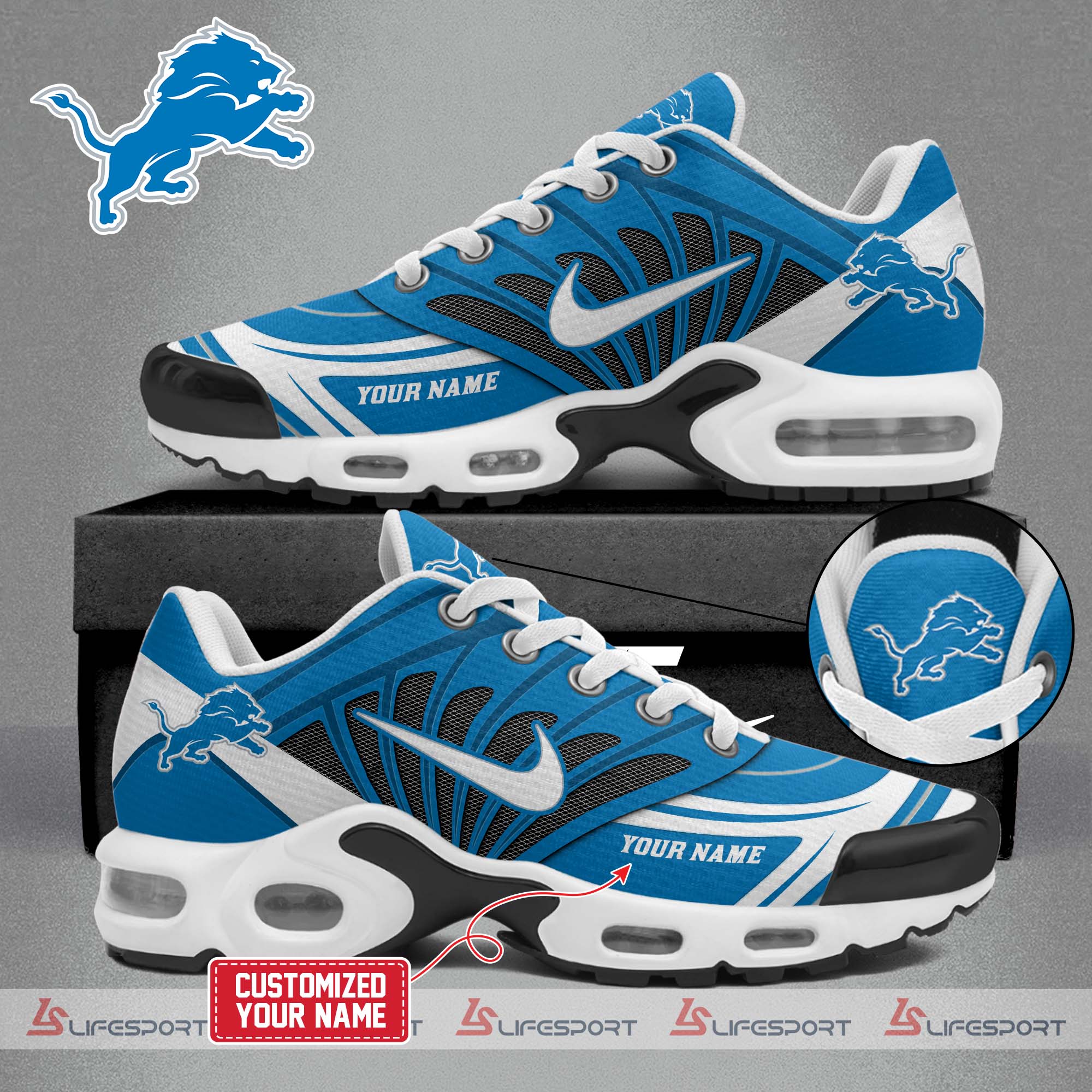 Ideafootwear Detroit Lions TN Shoes Sneakers For Men And Women