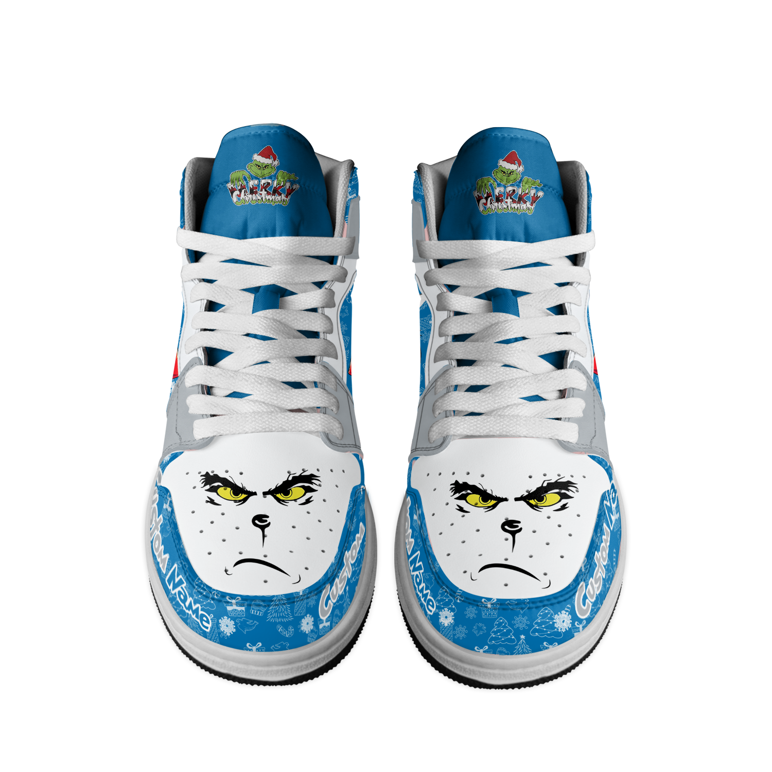 Ideafootwear Detroit Lions x The Grinch x Christmas AJ1 High Sneakers Shoes For Men And Women