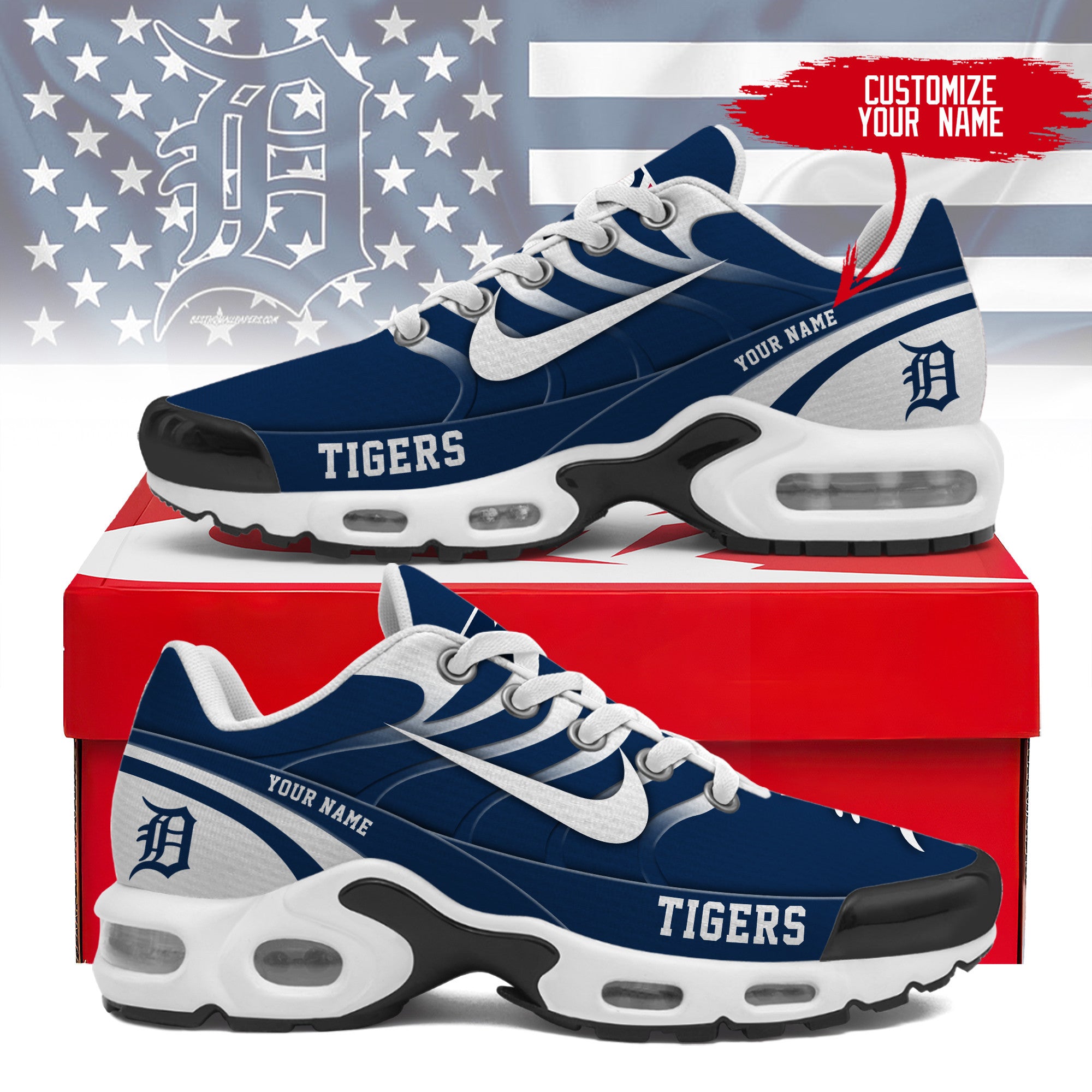 Ideafootwear Detroit Tigers TN Shoes Sneakers For Men And Women