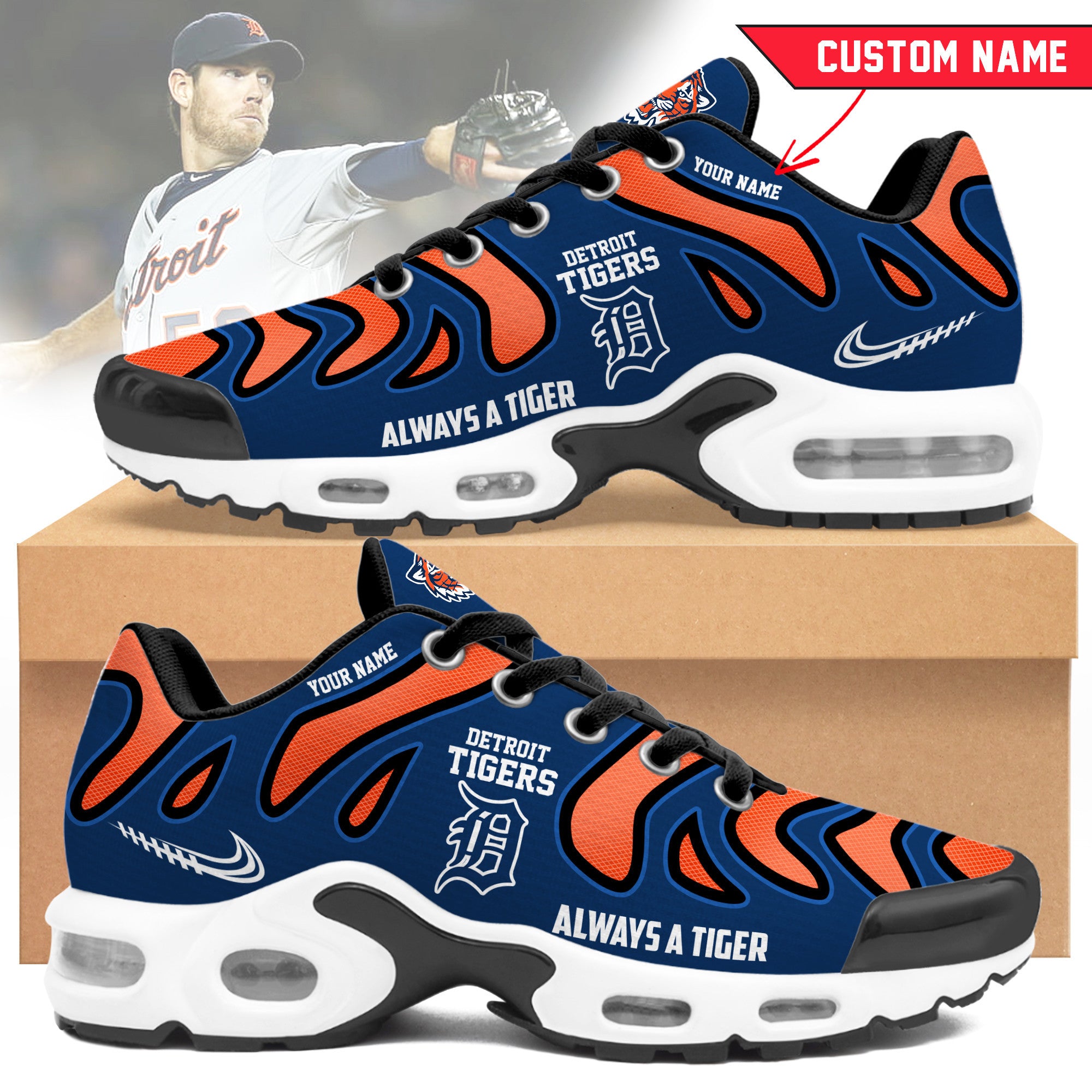 Ideafootwear Detroit Tigers TN Shoes Sneakers For Men And Women