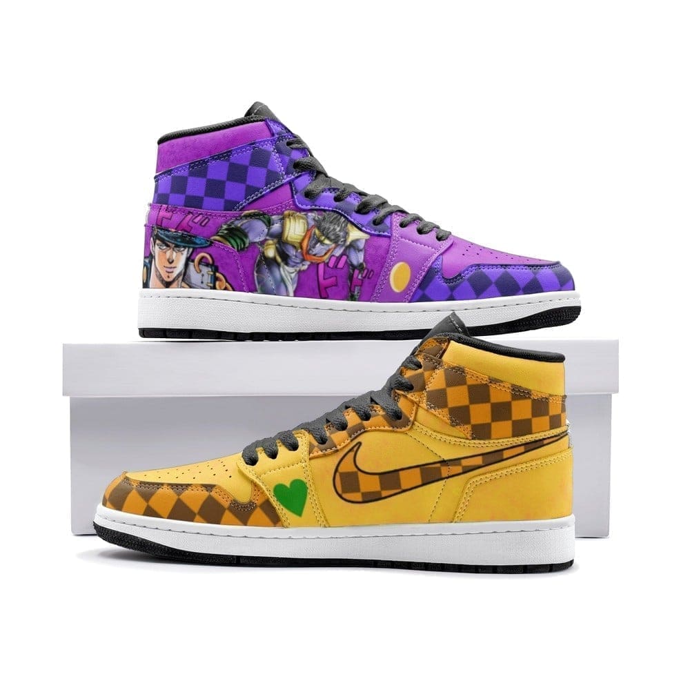 Ideafootwear Dio Vs Jotaro AJ1 High Sneakers Shoes For Men And Women