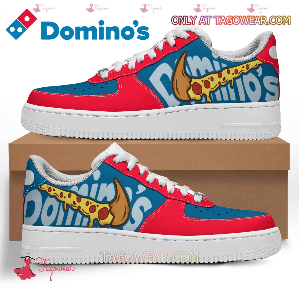Ideafootwear Domino's Pizza Air Low-Top Sneakers Shoes For Men And Women 1