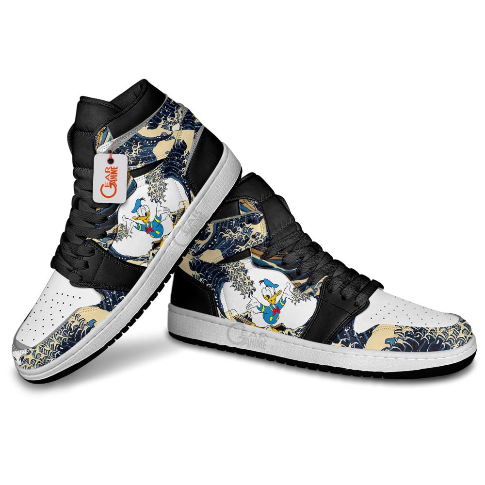 Ideafootwear Donald Duck AJ1 High Sneakers Shoes For Men And Women
