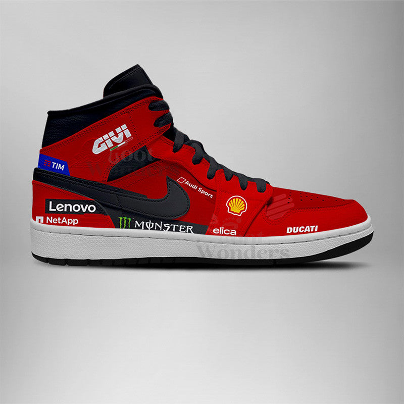 Ideafootwear Ducati AJ1 High Sneakers Shoes For Men And Women