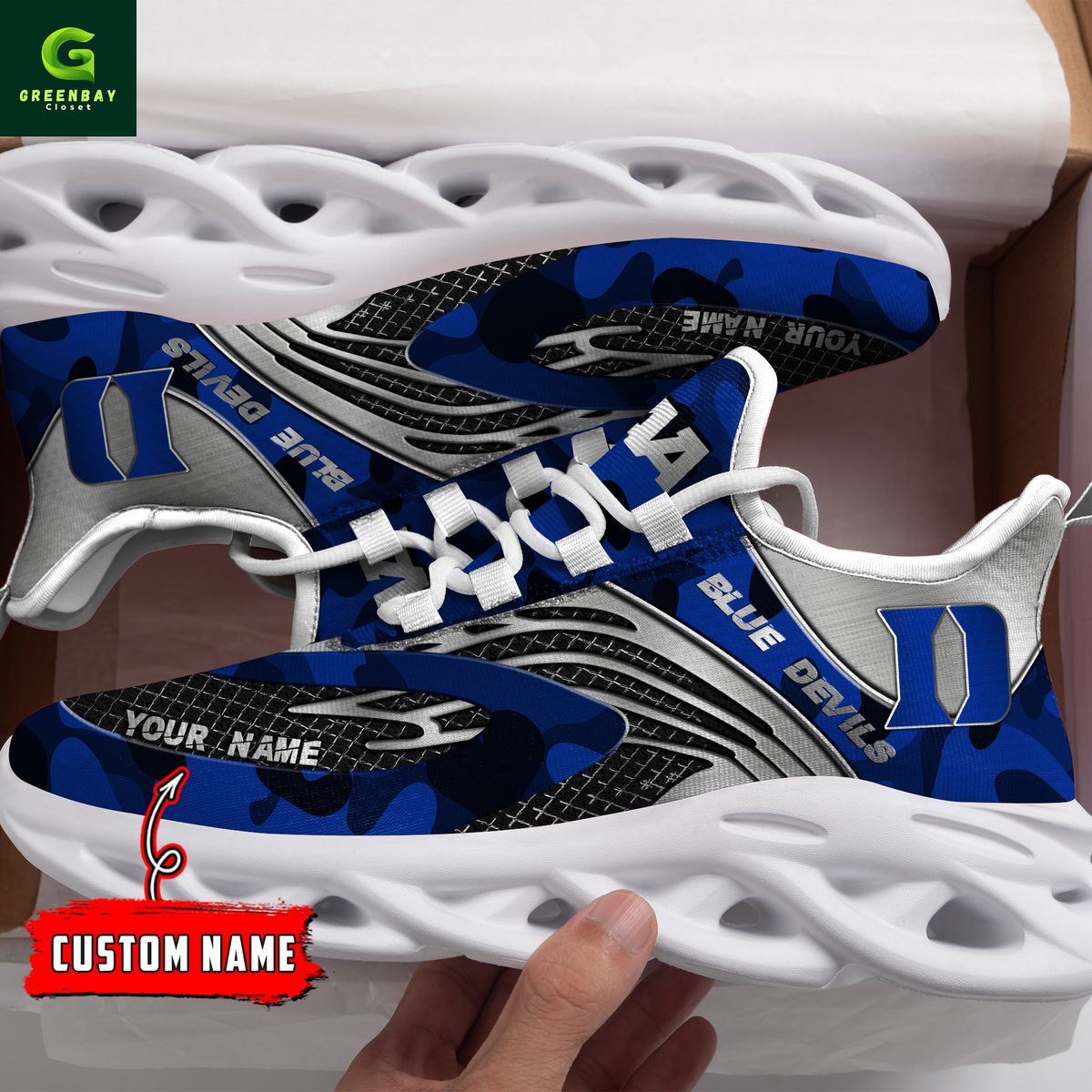 Ideafootwear Duke Blue Devils Max Soul Shoes Sneakers For Men And Women