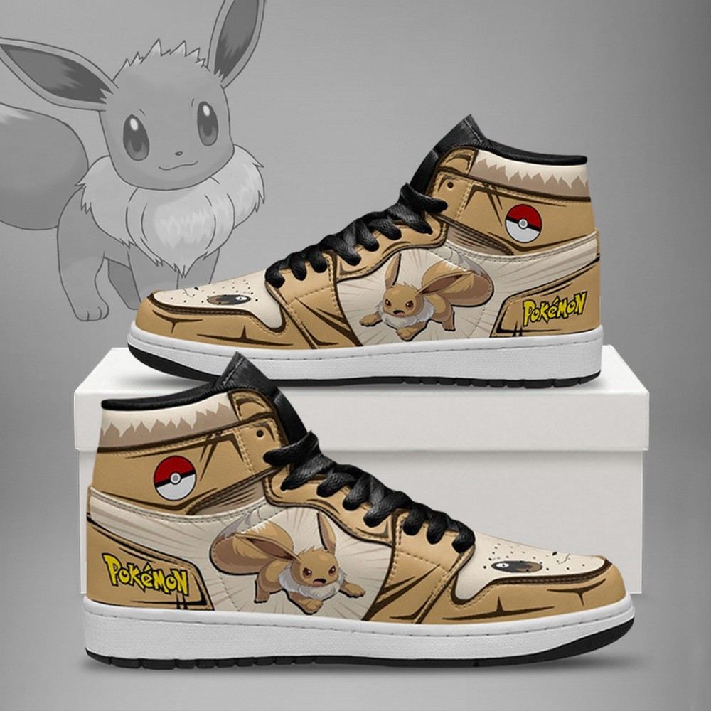 Ideafootwear Eevee AJ1 High Sneakers Shoes For Men And Women