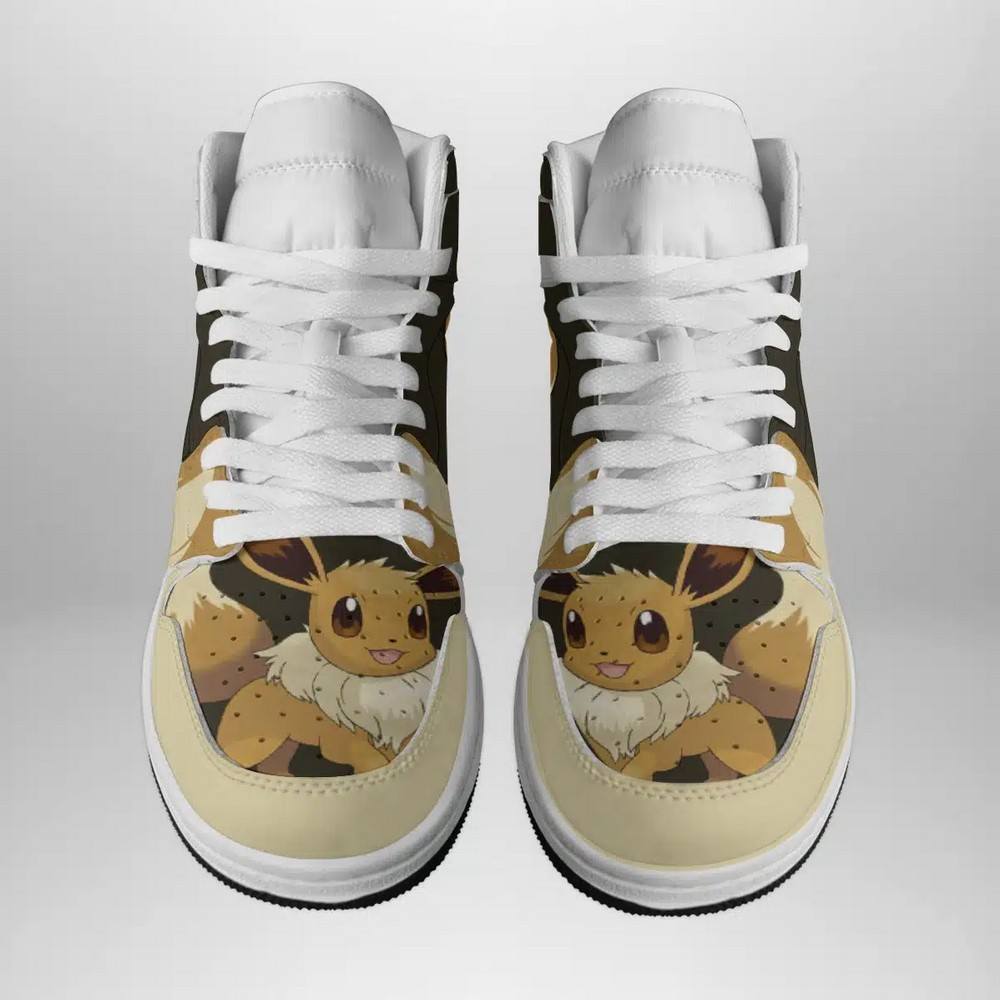 Ideafootwear Eevee Pokemon AJ1 High Sneakers Shoes For Men And Women