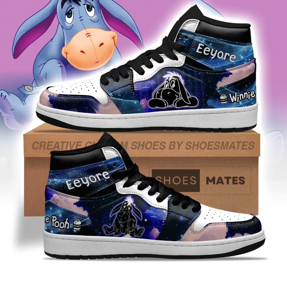 Ideafootwear Eeyore AJ1 High Sneakers Shoes For Men And Women