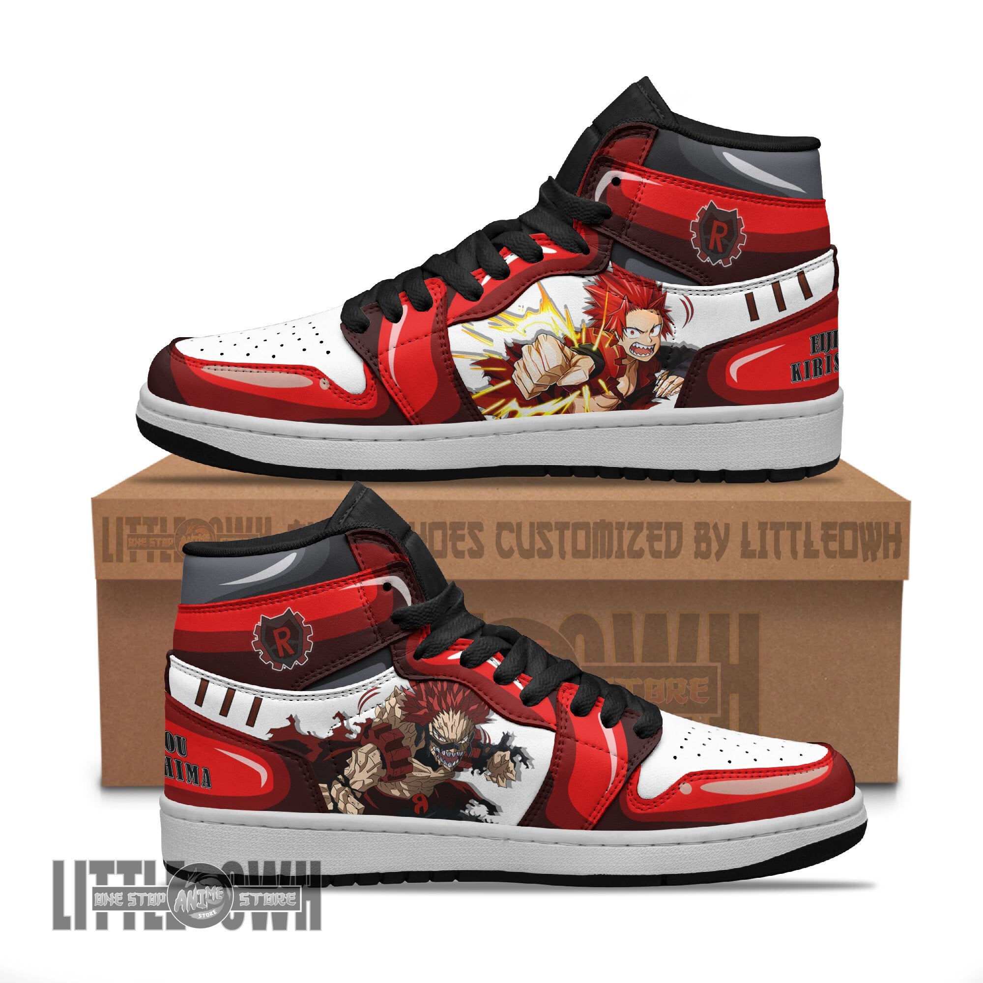Ideafootwear Eijirou Kirishima AJ1 High Sneakers Shoes For Men And Women