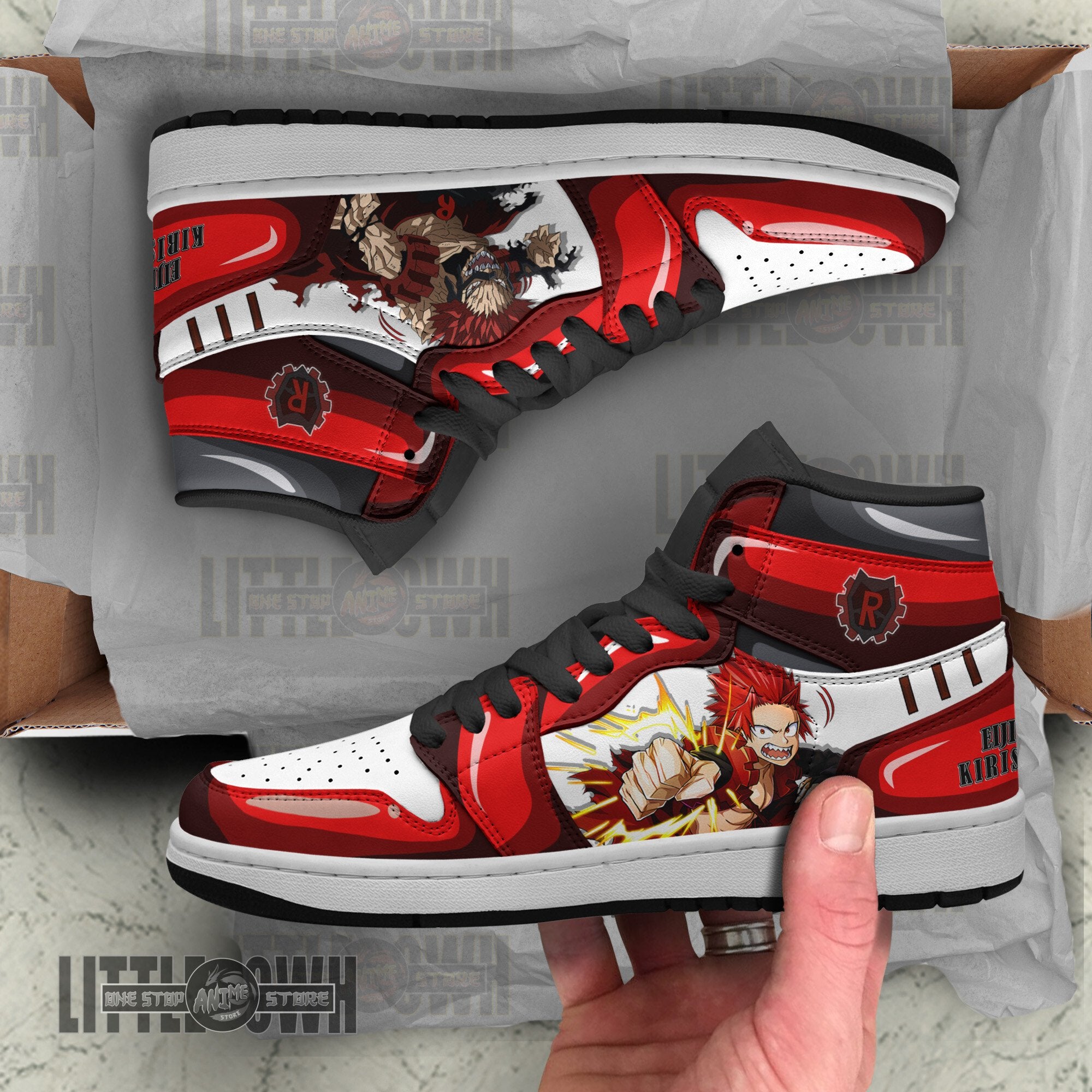 Ideafootwear Eijirou Kirishima AJ1 High Sneakers Shoes For Men And Women