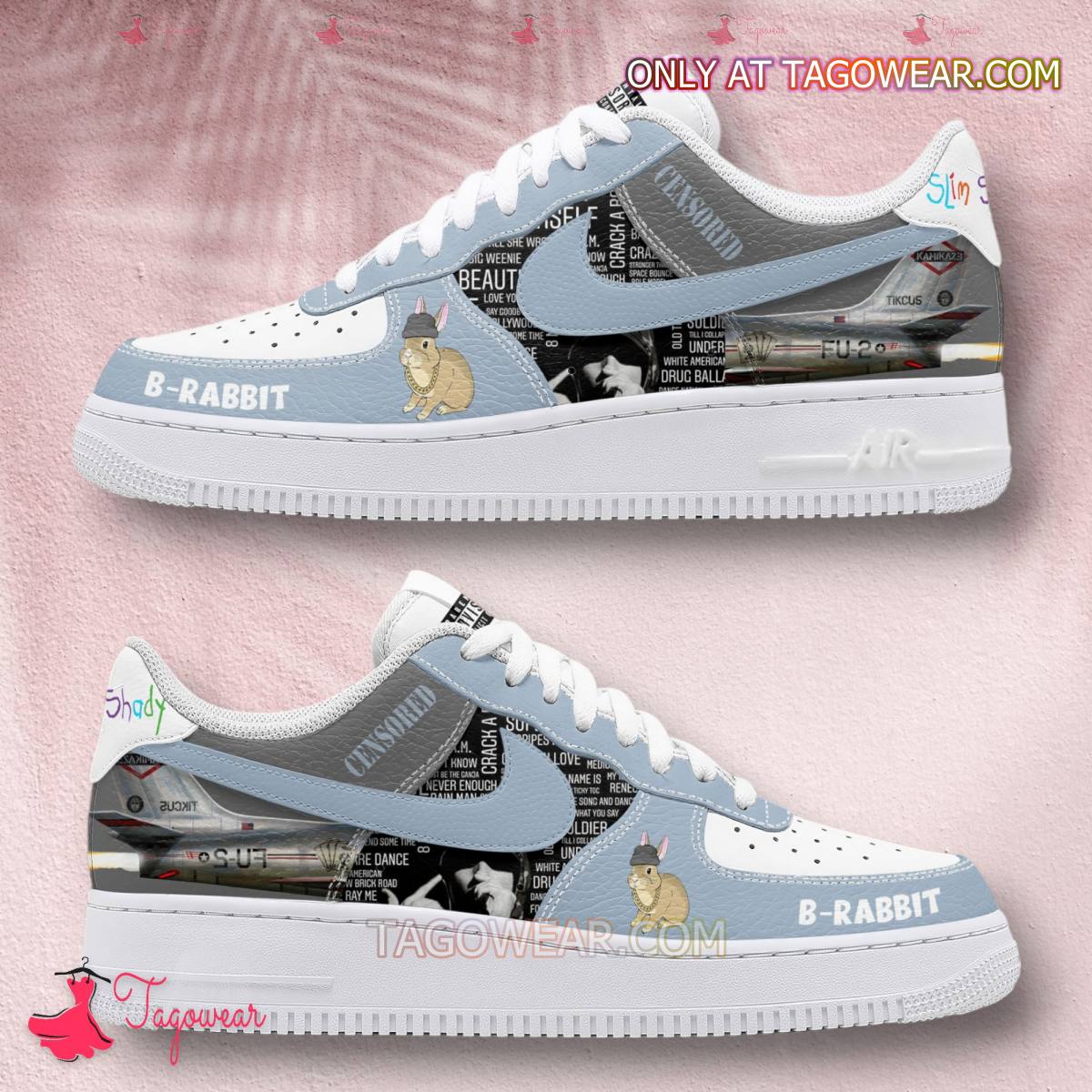 Ideafootwear Eminem Censored B-rabbit Air Low-Top Sneakers Shoes For Men And Women 1