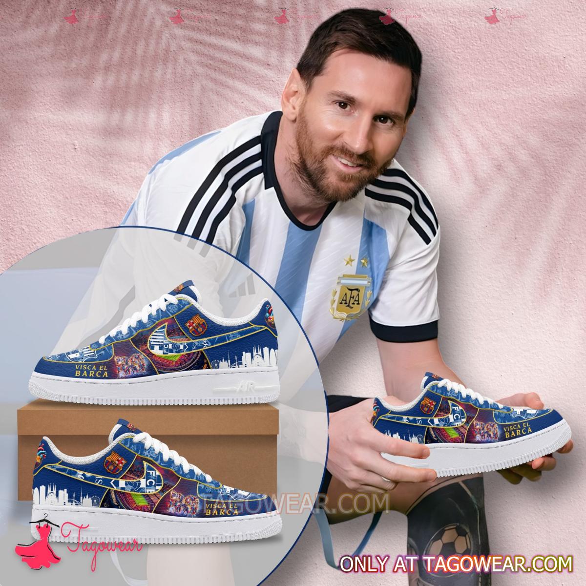 Ideafootwear FC Barcelona Air Low-Top Sneakers Shoes For Men And Women 1