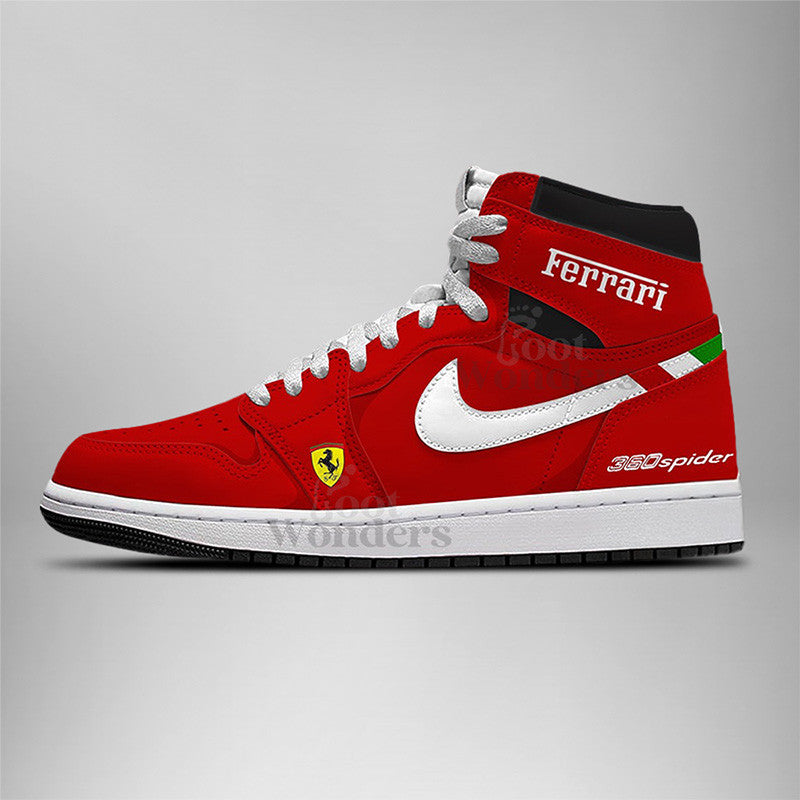 Ideafootwear Ferrari AJ1 High Sneakers Shoes For Men And Women