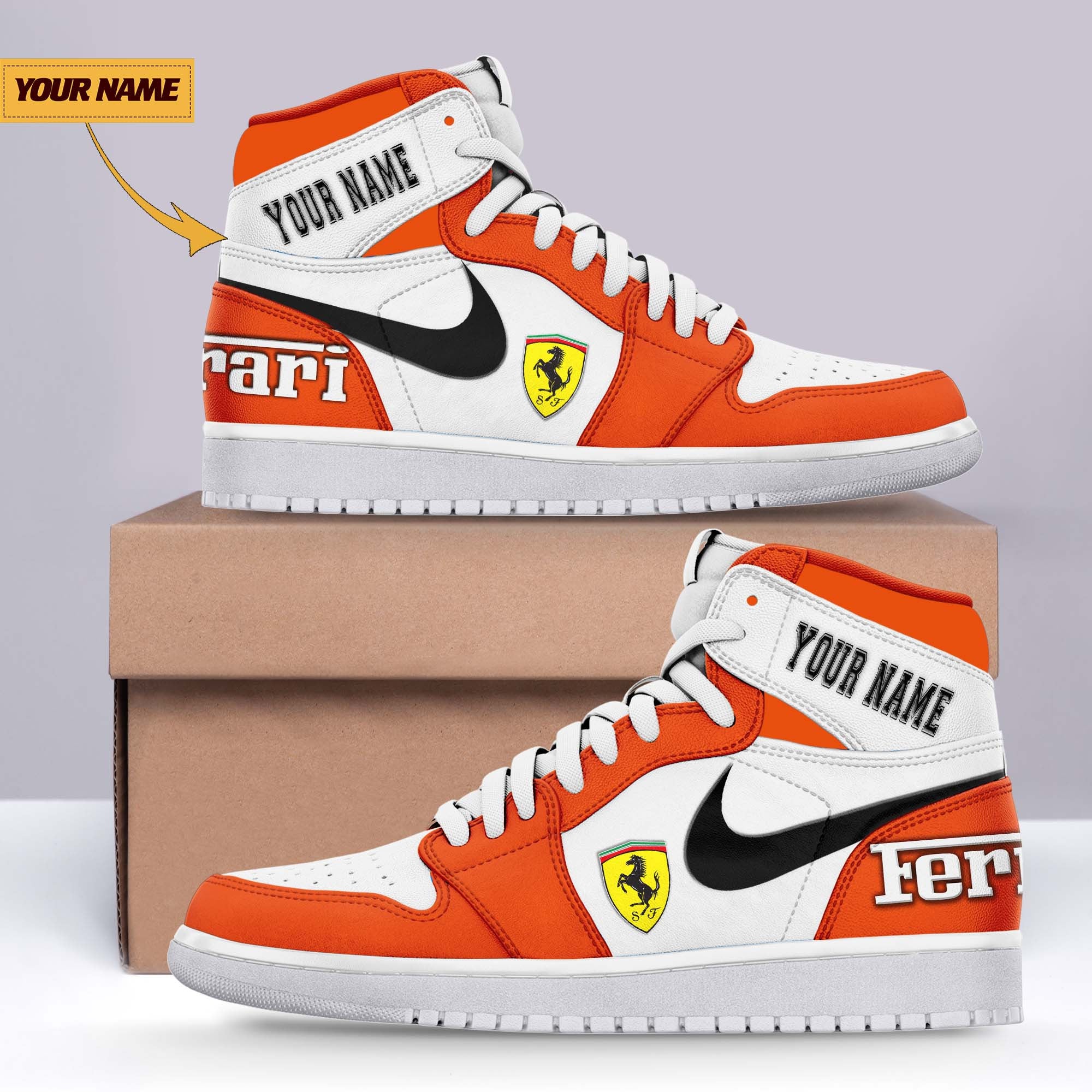 Ideafootwear Ferrari AJ1 High Sneakers Shoes For Men And Women