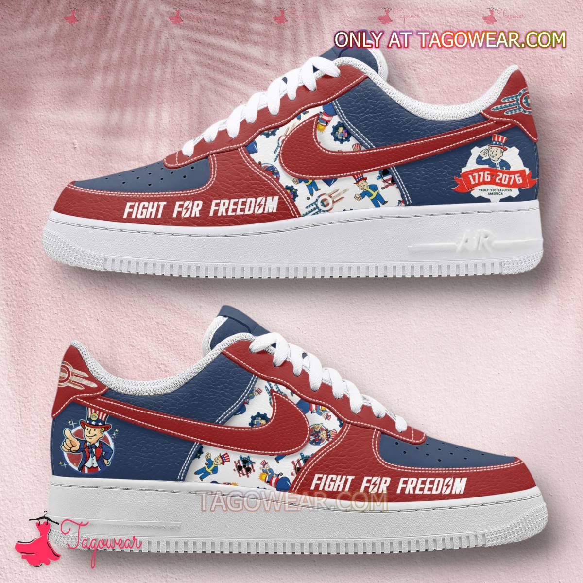 Ideafootwear Fight For Freedom Happy Air Low-Top Sneakers Shoes For Men And Women 1