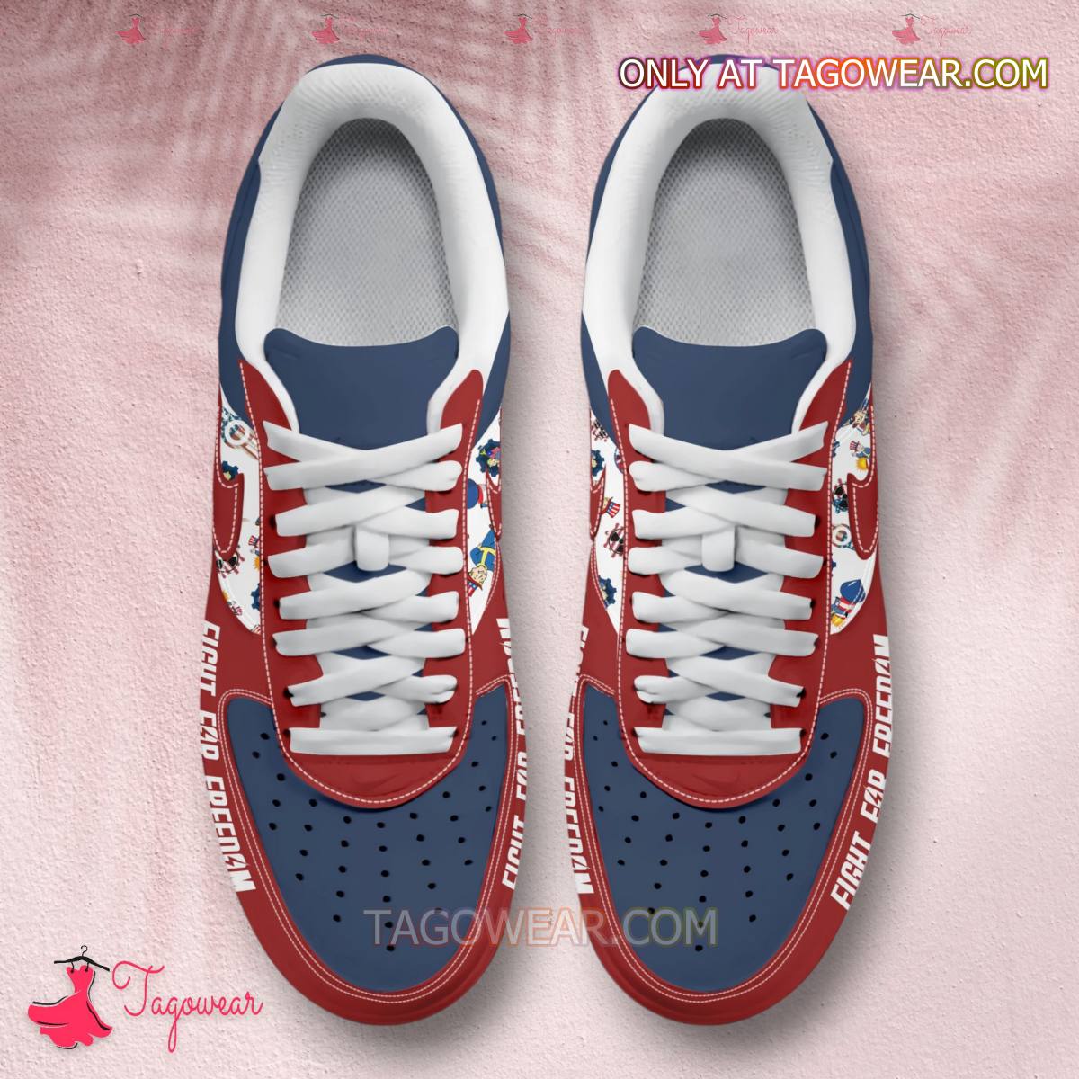Ideafootwear Fight For Freedom Happy Air Low-Top Sneakers Shoes For Men And Women 3