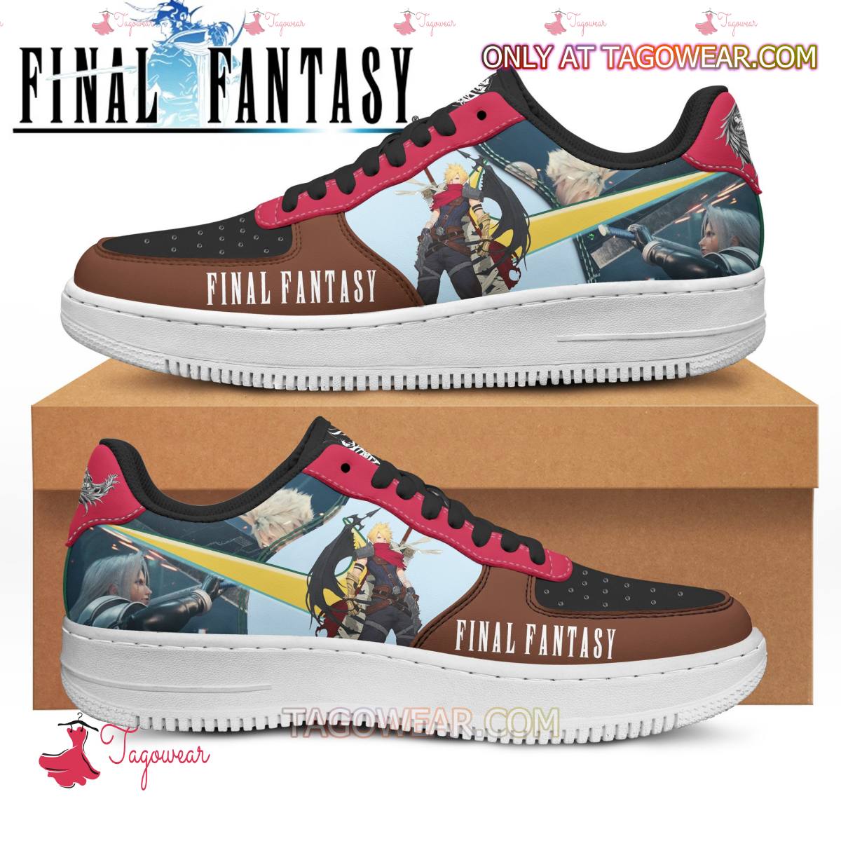 Ideafootwear Final Fantasy Cloud Strife Air Low-Top Sneakers Shoes For Men And Women 1