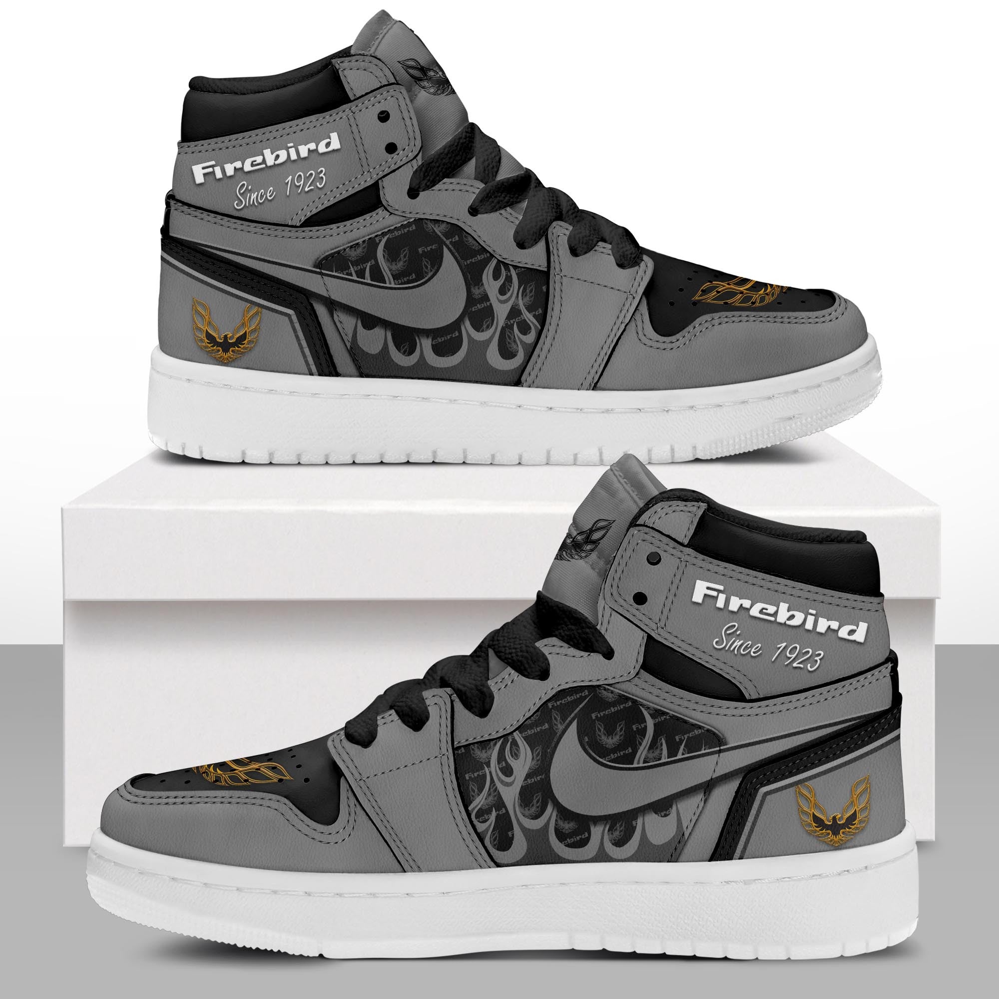 Ideafootwear Firebird Pontiac AJ1 High Sneakers Shoes For Men And Women