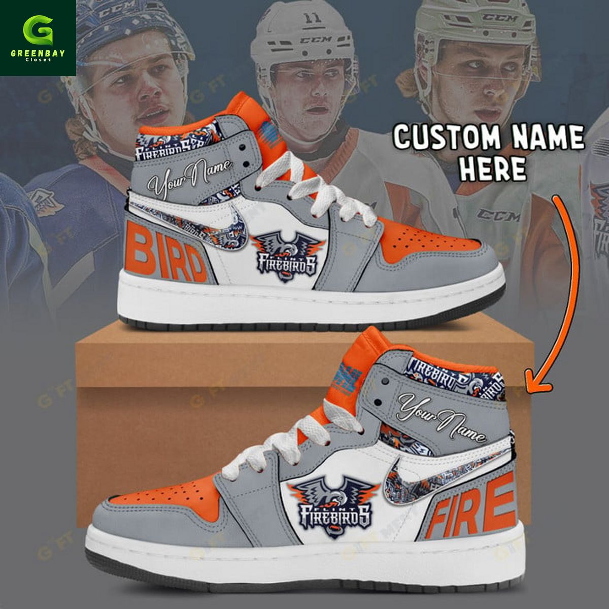 Ideafootwear Flint Firebirds AJ1 High Sneakers Shoes For Men And Women