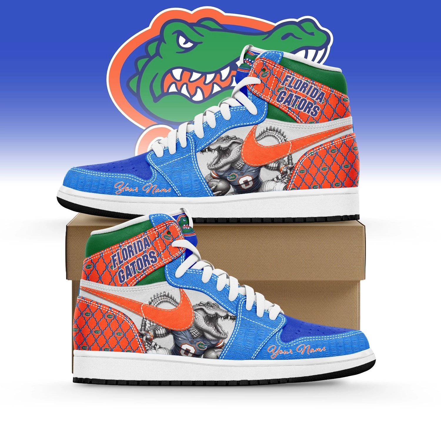 Ideafootwear Florida Gators AJ1 High Sneakers Shoes For Men And Women