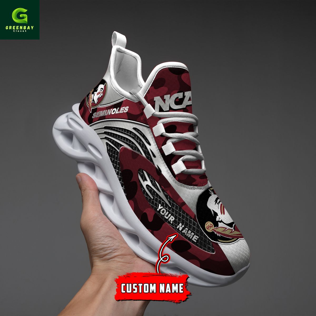 Ideafootwear Florida State Red & Silver Seminoles Red Max Soul Shoes Sneakers For Men And Women