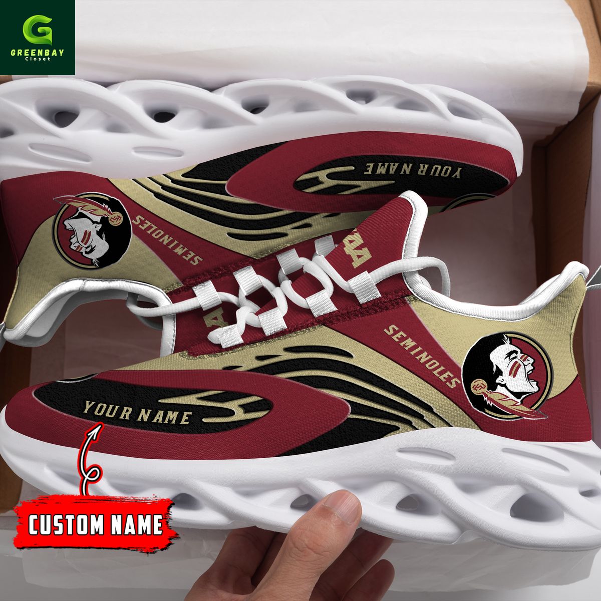Ideafootwear Florida State Red & Tan Seminoles Max Soul Shoes Sneakers For Men And Women