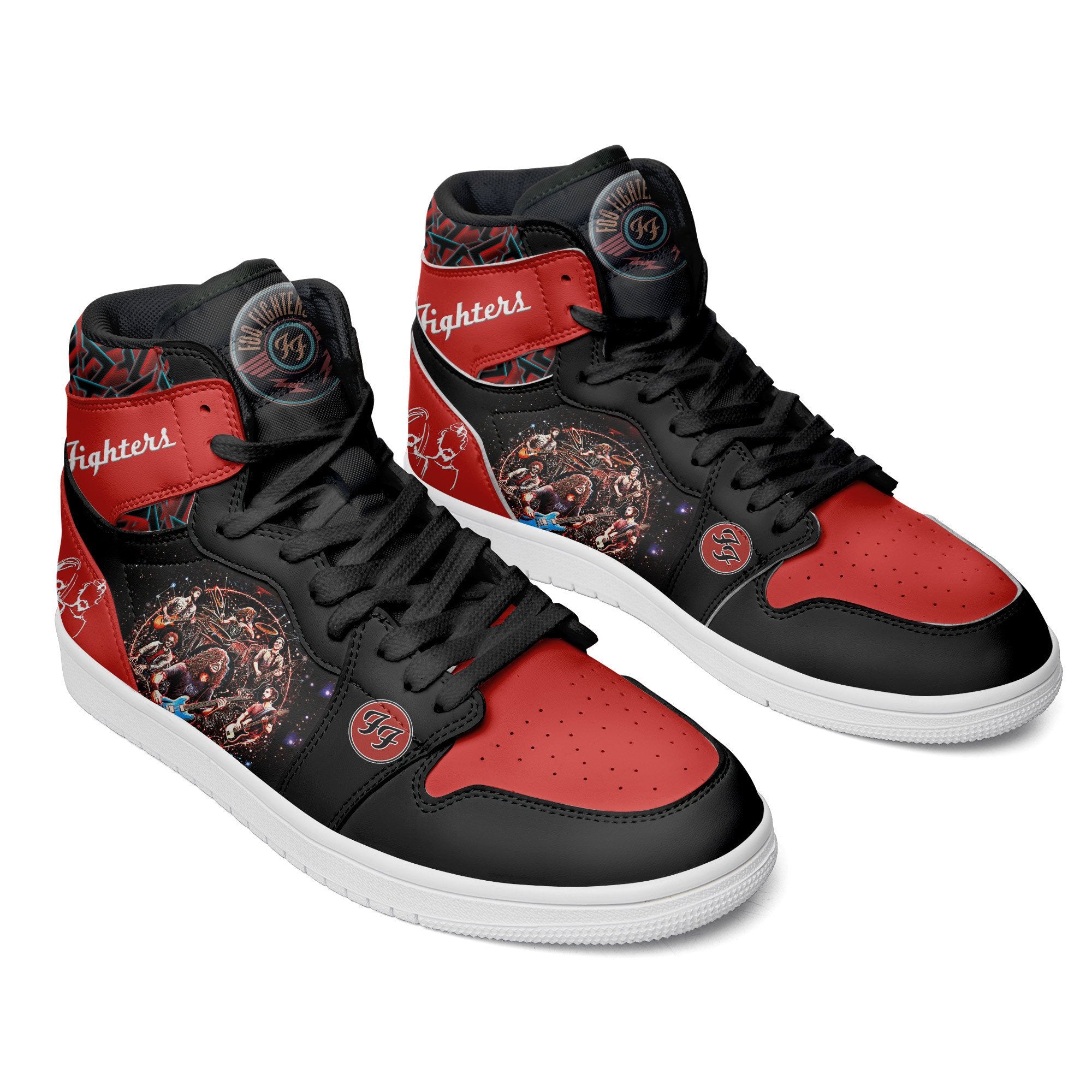 Ideafootwear Foo Fighters AJ1 High Sneakers Shoes For Men And Women