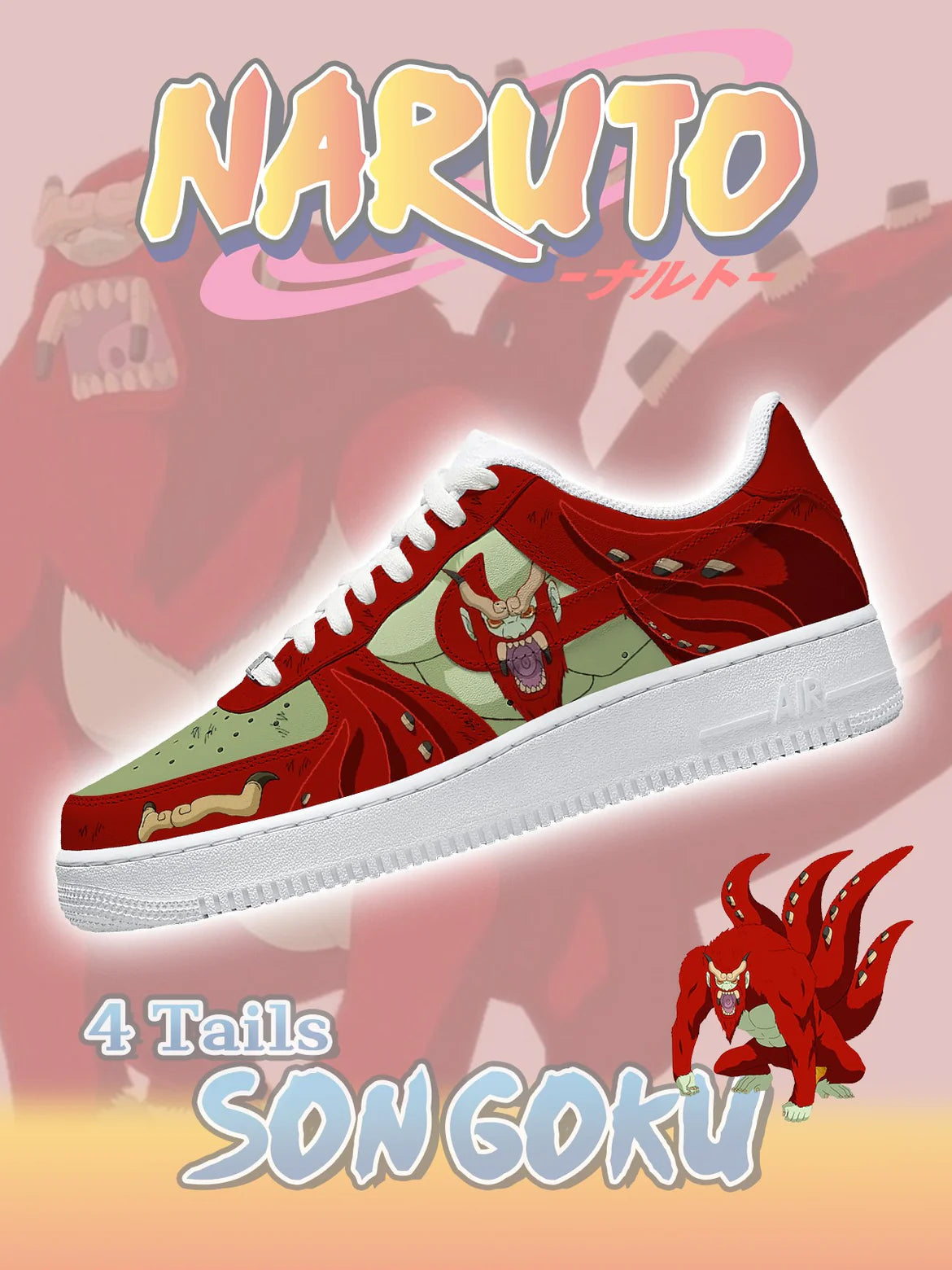 Ideafootwear Four-Tails Son Goku Air Low-Top Sneakers Shoes For Men And Women 1