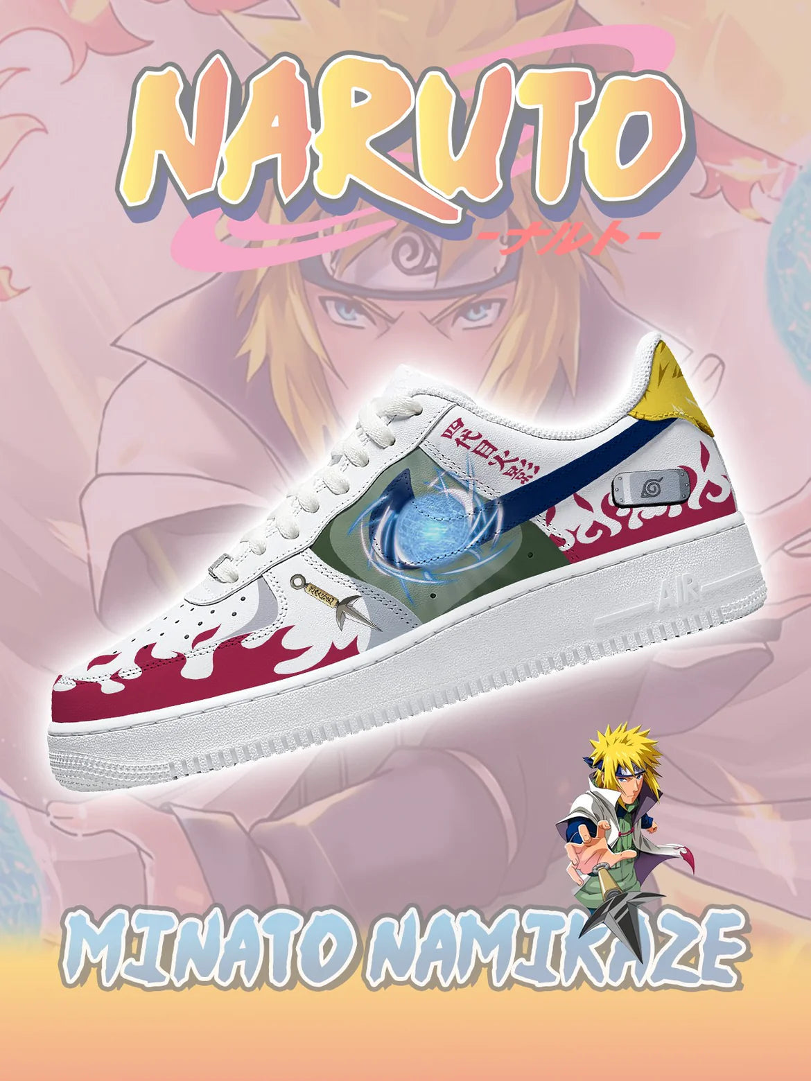 Ideafootwear Fourth Hokage Minato Namikaze Air Low-Top Sneakers Shoes For Men And Women 1