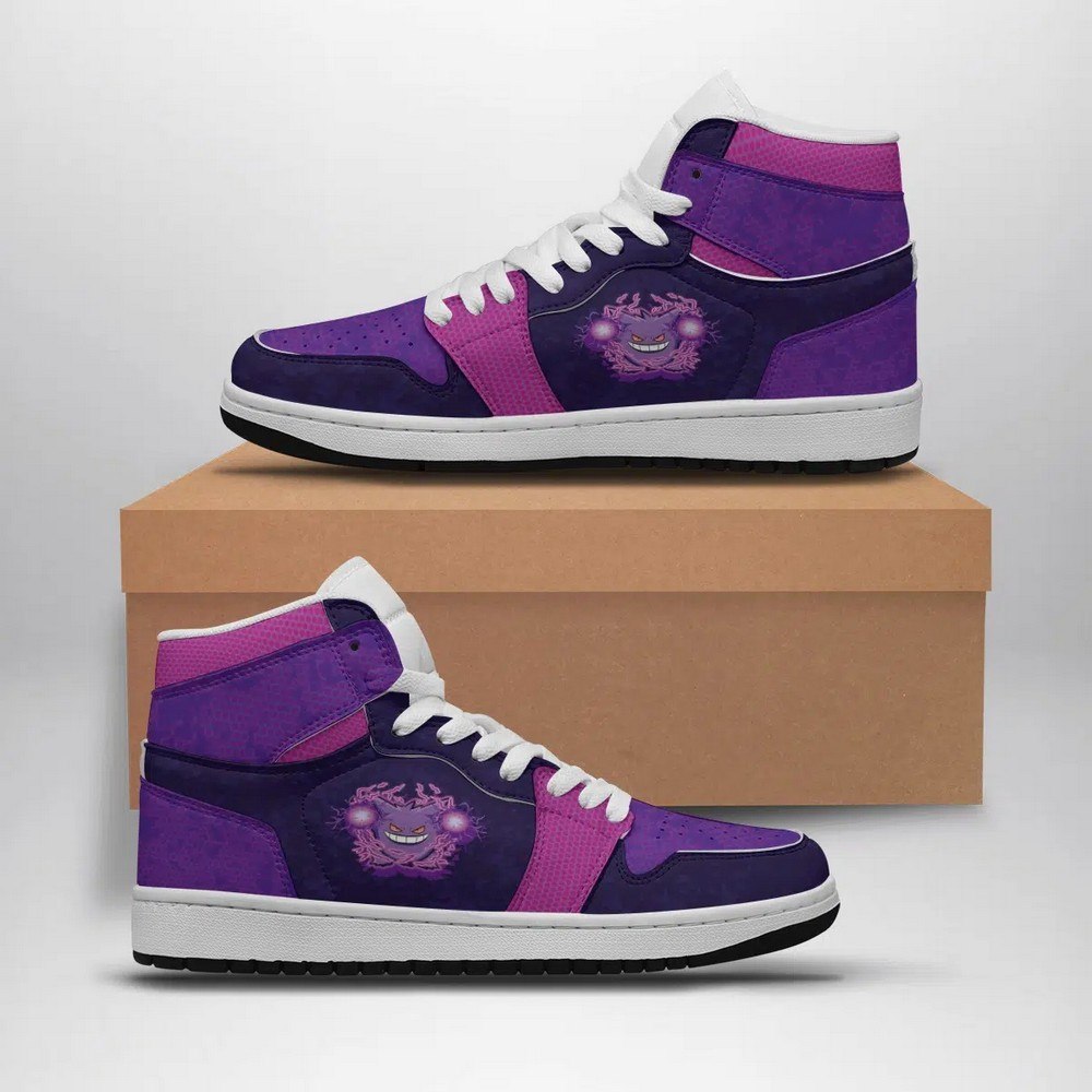 Ideafootwear Gengar Attack Pokemon AJ1 High Sneakers Shoes For Men And Women