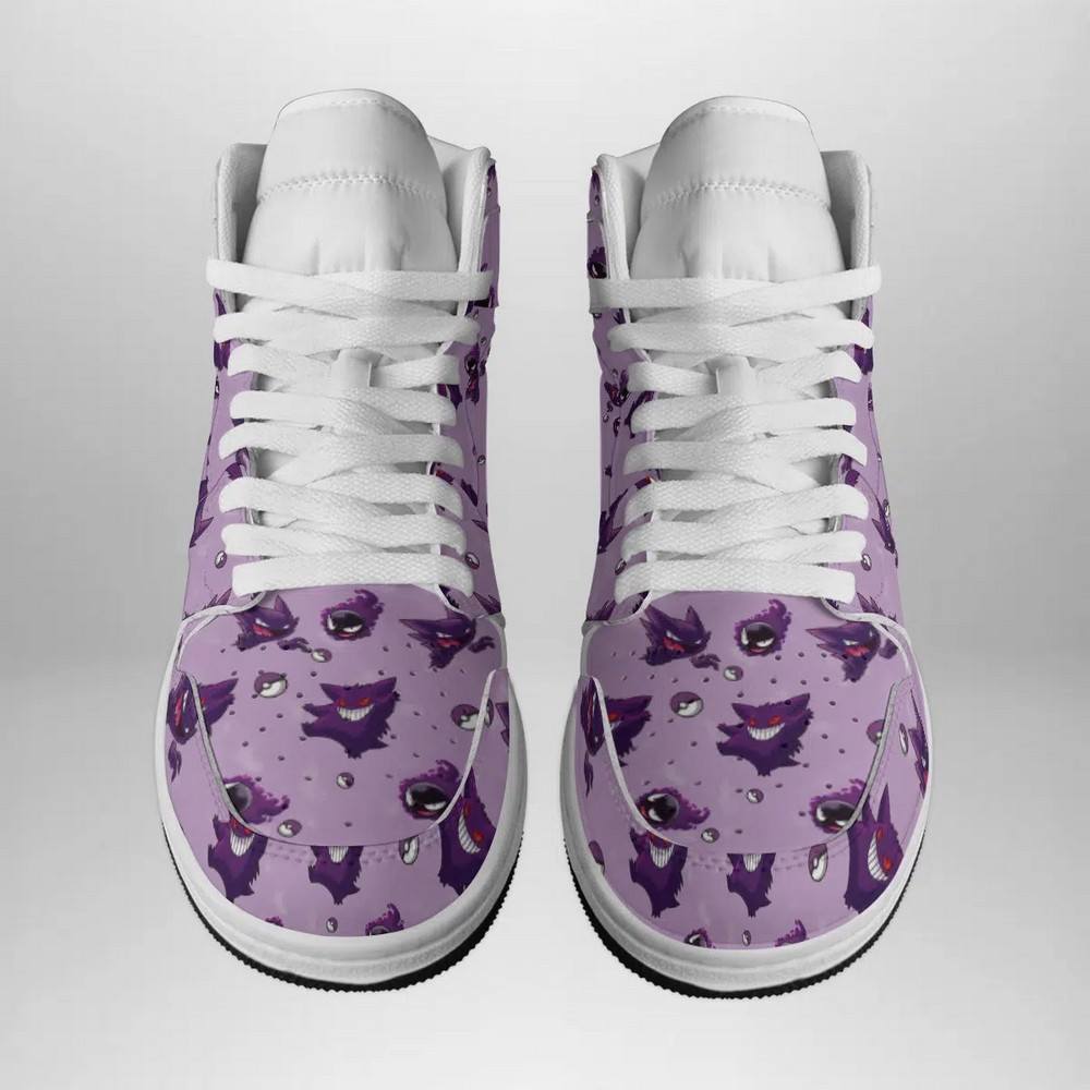 Ideafootwear Gengar Pattern Pokemon AJ1 High Sneakers Shoes For Men And Women