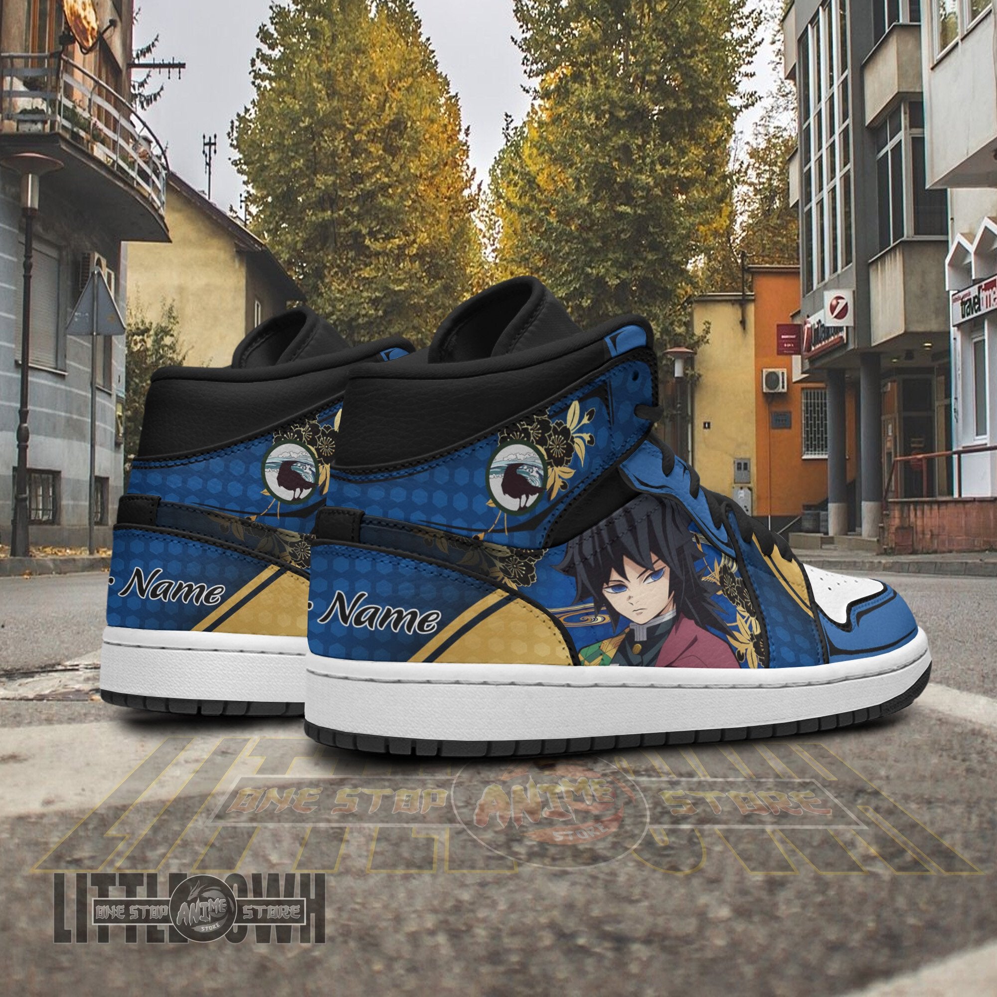 Ideafootwear Giyuu Tomioka AJ1 High Sneakers Shoes For Men And Women