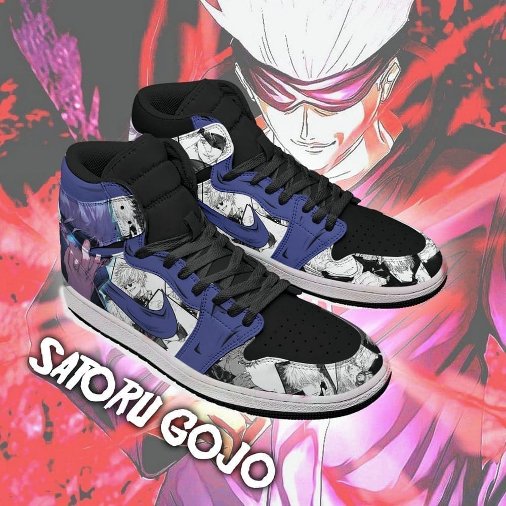 Ideafootwear Gojo Satoru AJ1 High Sneakers Shoes For Men And Women