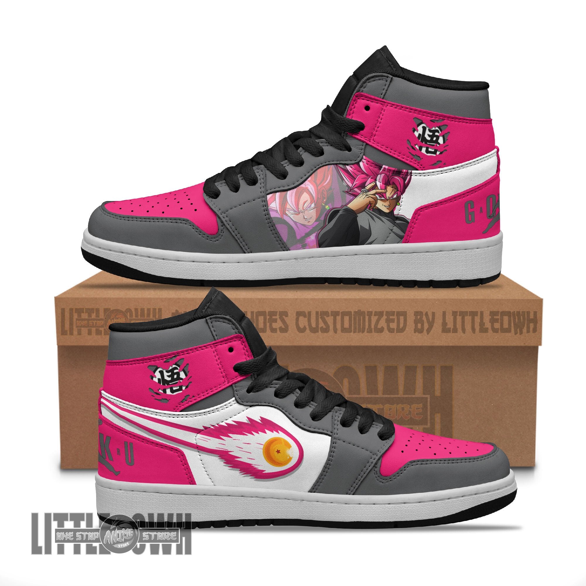 Ideafootwear Goku Black AJ1 High Sneakers Shoes For Men And Women