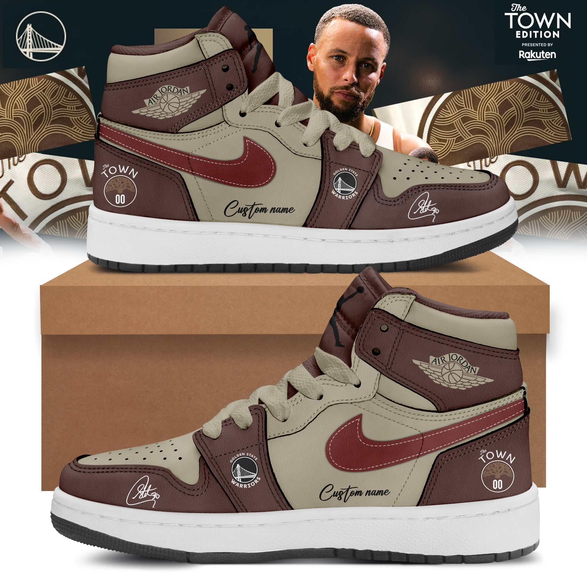 Ideafootwear Golden State Warriors AJ1 High Sneakers Shoes For Men And Women