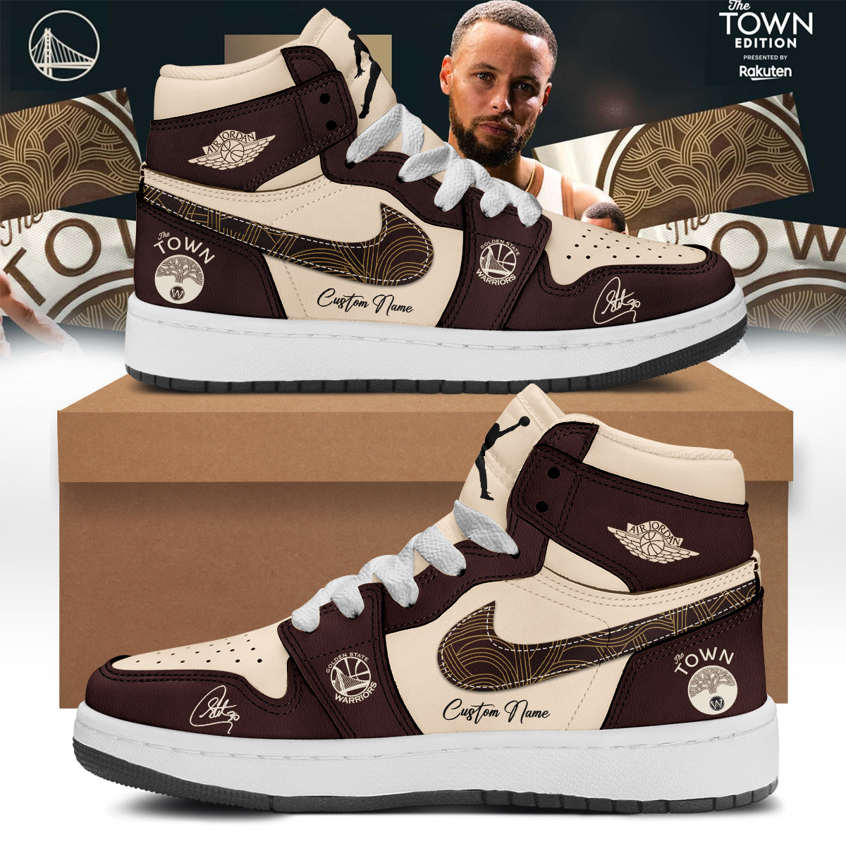 Ideafootwear Golden State Warriors AJ1 High Sneakers Shoes For Men And Women