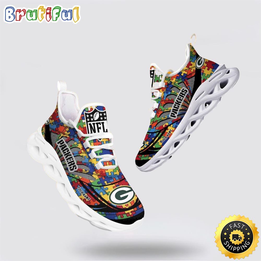 Ideafootwear Green Bay Packers Max Soul Shoes Sneakers For Men And Women
