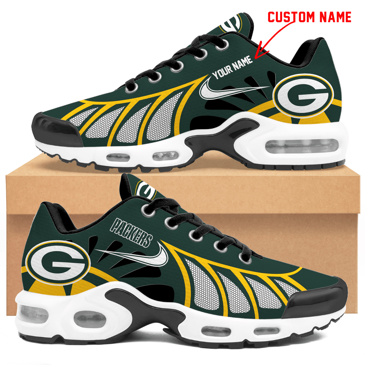 Ideafootwear Green Bay Packers TN Shoes Sneakers For Men And Women