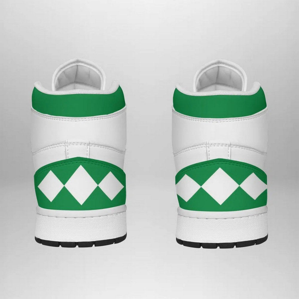 Ideafootwear Green Ranger Mighty Morphin AJ1 High Sneakers Shoes For Men And Women