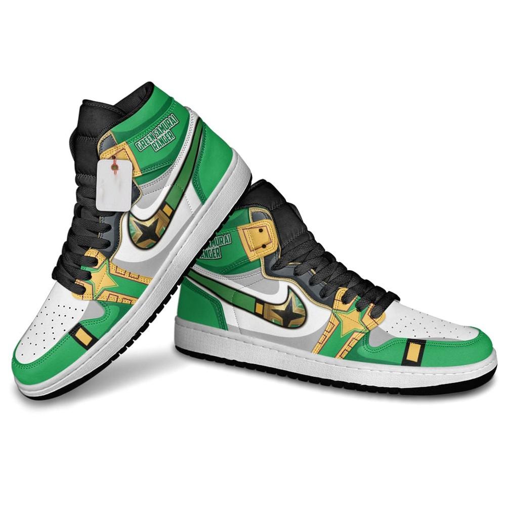 Ideafootwear Green Samurai Ranger AJ1 High Sneakers Shoes For Men And Women