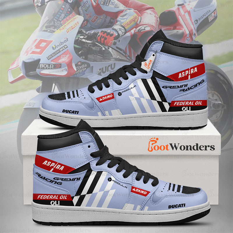 Ideafootwear Gresini Ducati AJ1 High Sneakers Shoes For Men And Women