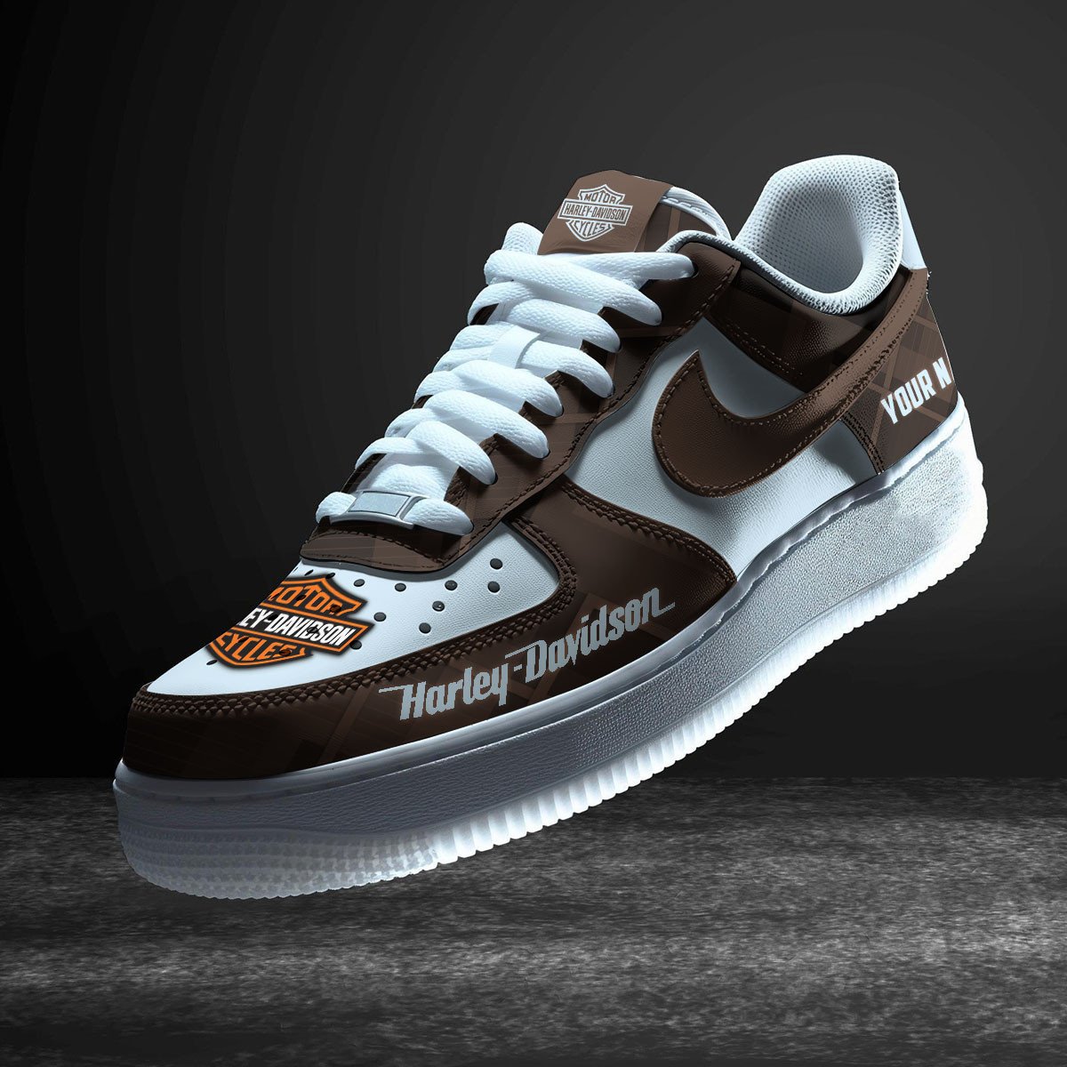 Ideafootwear Harley-Davidson Air Low-Top Sneakers Shoes For Men And Women 1