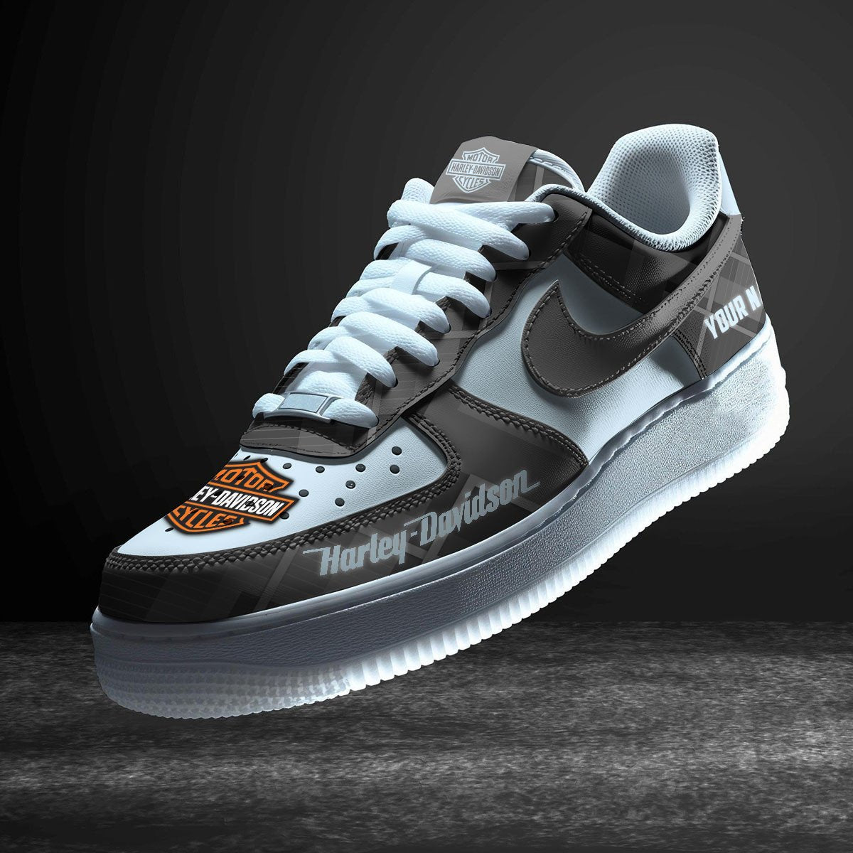 Ideafootwear Harley-Davidson Air Low-Top Sneakers Shoes For Men And Women 1