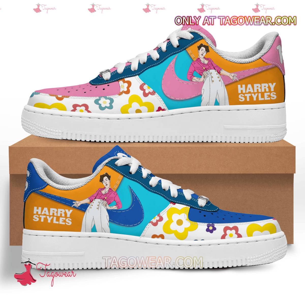 Ideafootwear Harry Styles Flower Air Low-Top Sneakers Shoes For Men And Women 1