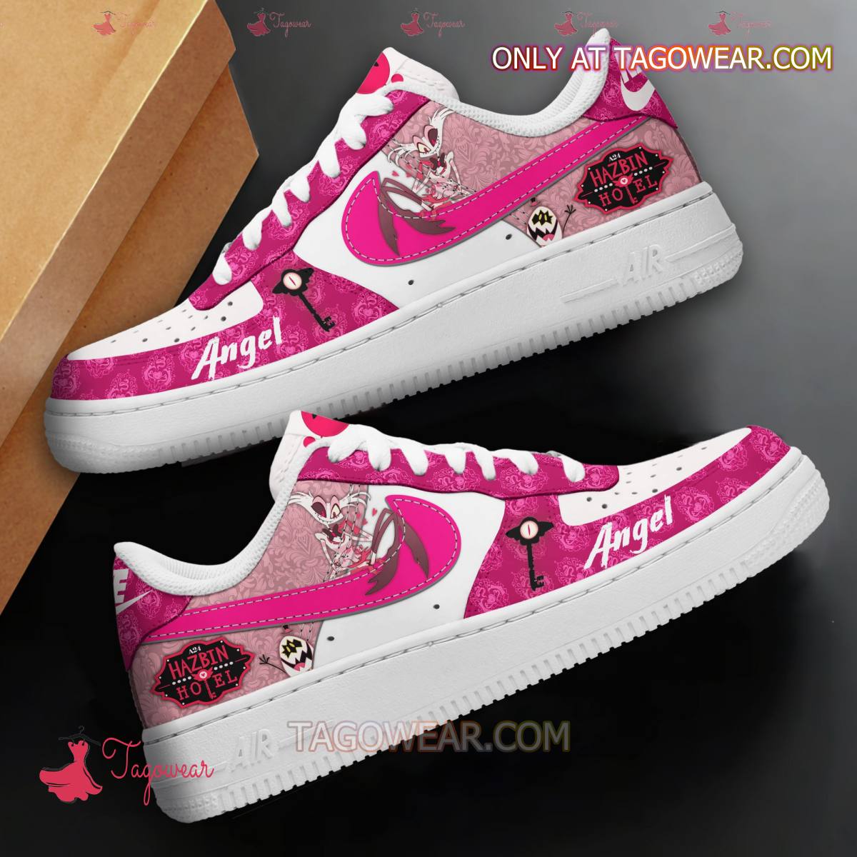 Ideafootwear Hazbin Hotel Angel Character Air Low-Top Sneakers Shoes For Men And Women 2