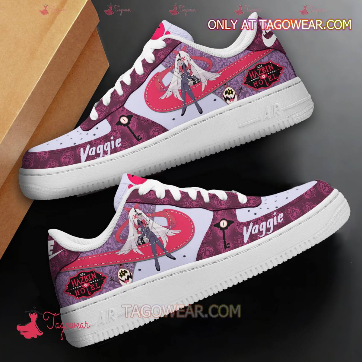 Ideafootwear Hazbin Hotel Vaggie Character Air Low-Top Sneakers Shoes For Men And Women 2