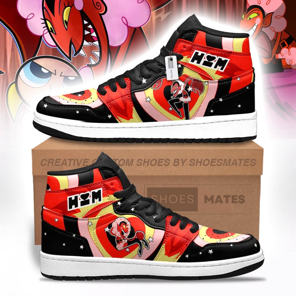Ideafootwear Him The Powerpuff Girls AJ1 High Sneakers Shoes For Men And Women