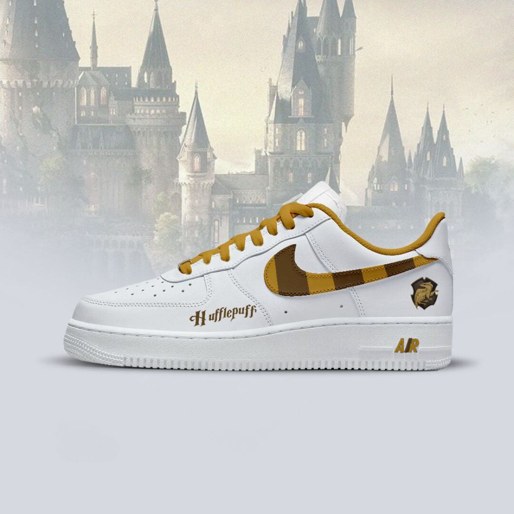 Ideafootwear Hogwart White Hufflepuff Air Low-Top Sneakers Shoes For Men And Women 1