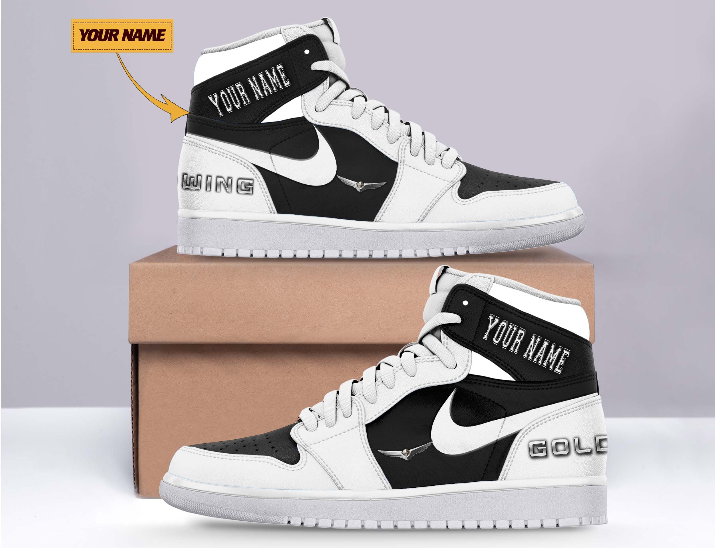 Ideafootwear Honda Gold Wing AJ1 High Sneakers Shoes For Men And Women
